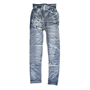 Women's Jean-Like Stretch Leggings Jeggings Soft Lightweight One Size (S-L) Blue